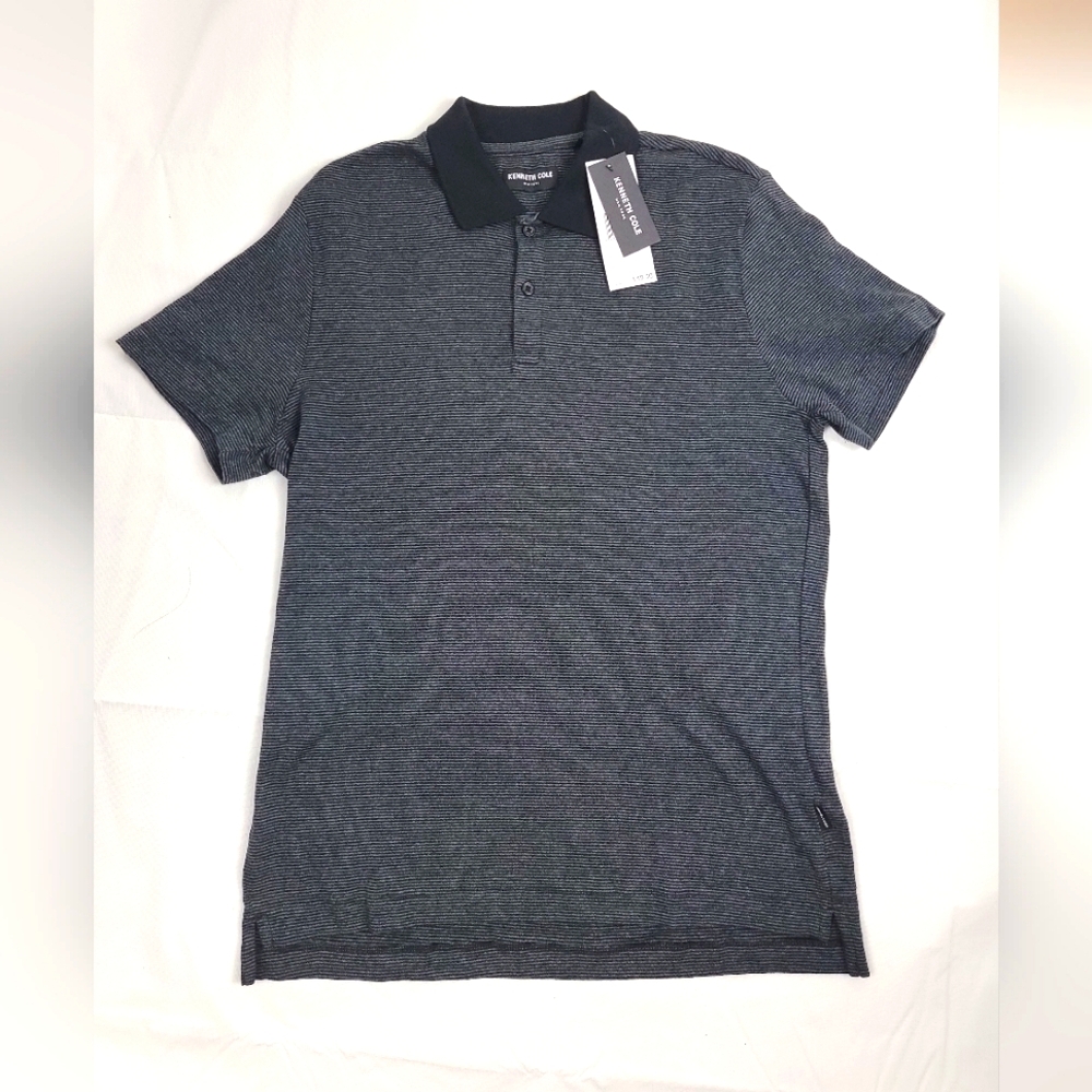 New Kenneth ColevInterlock Stripe Polo Shirt Size M
